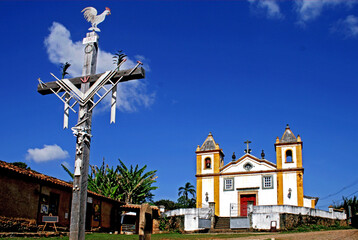 Igreja na cidade deTiradentes. Minas Gerais. - obrazy, fototapety, plakaty