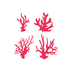 Obraz premium Coral Vector Set. sea corals logo icon