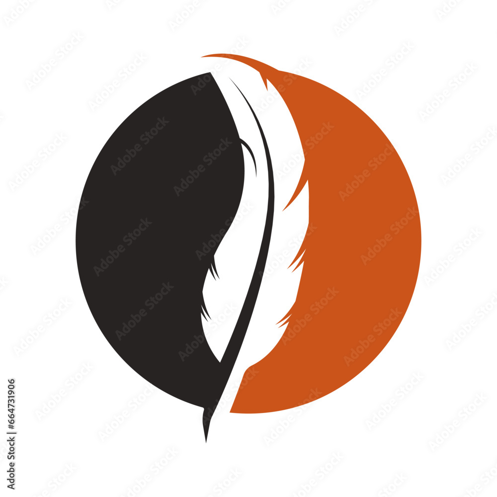 Sticker quill pen logo