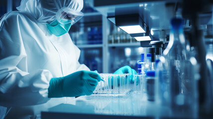 Scientist in PPE AI generative.