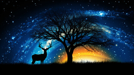 deer in the night