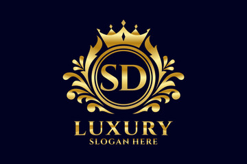 Initial SD Letter Royal Luxury Logo template in vector art for luxurious branding projects and other vector illustration.