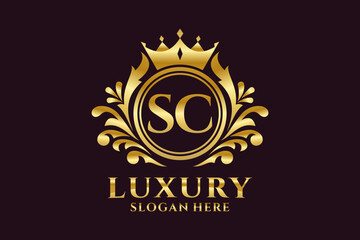Initial SC Letter Royal Luxury Logo template in vector art for luxurious branding projects and other vector illustration.