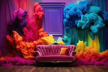 Vibrant Stylish Backdrop: All the Colors in a Colored Digital Image, generative AI