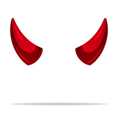 Fototapeta premium Devil horns vector isolated illustration