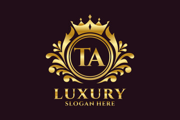 Initial TA Letter Royal Luxury Logo template in vector art for luxurious branding projects and other vector illustration.