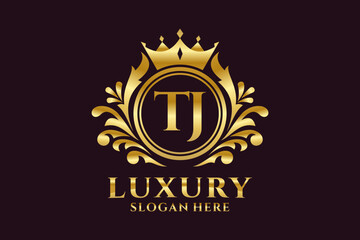 Initial TJ Letter Royal Luxury Logo template in vector art for luxurious branding projects and other vector illustration.