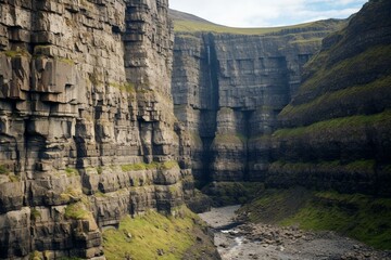 Impressive cliffs and stunning ravines. Generative AI