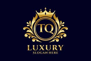 Initial TQ Letter Royal Luxury Logo template in vector art for luxurious branding projects and other vector illustration.