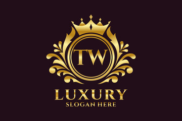 Initial TW Letter Royal Luxury Logo template in vector art for luxurious branding projects and other vector illustration.