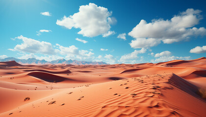Tranquil scene  Majestic sand dunes ripple in Africa arid beauty generated by AI