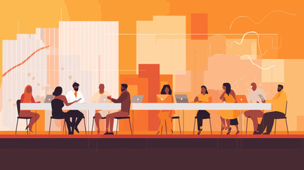 Concept vector illustration of business meeting.