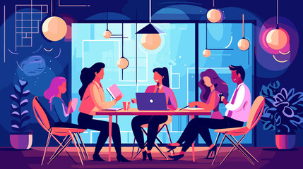 Concept vector illustration of business meeting.