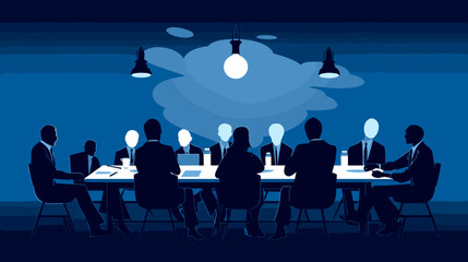 Concept vector illustration of business meeting.