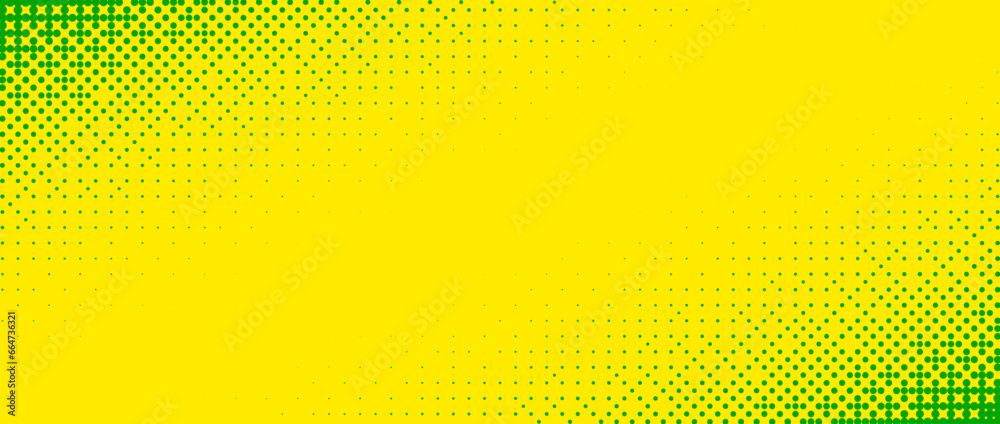 Fototapete Pixelated corner gradient texture. Yellow green dither diagonal pattern background. Abstract glitchy pattern. 8 bit video game screen wallpaper. Pixel art retro illustration. Vector bitmap backdrop