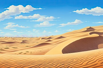 Fototapeta na wymiar Desert Colors: Captivating Rippled Sand Dunes Under a Clear Sky - A Stunning Visual Journey, generative AI