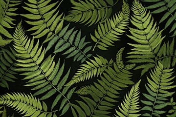 Fototapeta premium Captivating Fern Green Color and Lush Leaf Pattern Digital Image, generative AI