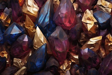 Gemstone Colors and Textured Backdrop: Stunning Visuals of Vibrant Gemstones, generative AI