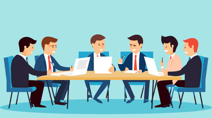 Concept vector illustration of business meeting.