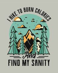 Hiking outdoor T-Shirt Design, Hiking tee and Explore the world