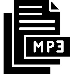 Mp3 vector line icon .svg