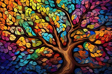 Oak Coloring: Abstract Art Background Colors for a Striking Visual Experience, generative AI