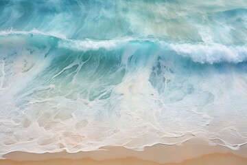 Ocean Colors and Sand Texture on a Beach - A Serene Coastal View, generative AI