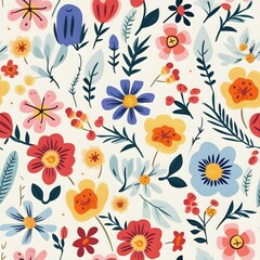 Seamless pattern with flowers. Colorful little flowers background. Flower lovers.Gift wrapping paper. 