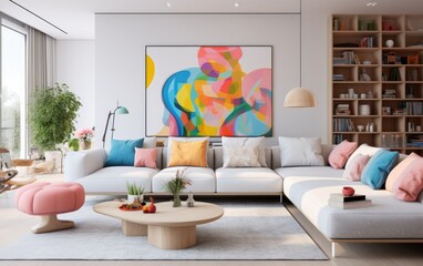 A Scandinavian style large flat living room