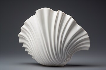 Seashell White Color, Smooth Porcelain Texture: Exquisite Coastal Elegance Captured in a Digital Image, generative AI