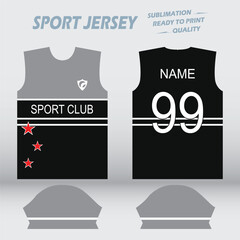 Sport Jersey Design. Sublimation T Shirt Vector Illustrator. EPS 10. T shirt Mock up template. 