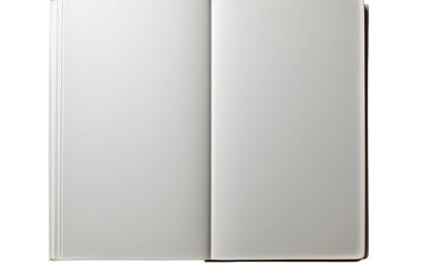 Book With Empty Blank Papers on White or PNG Transparent Background.