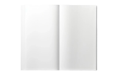 Empty Book Blank Paper Realistic Portrait on White or PNG Transparent Background.