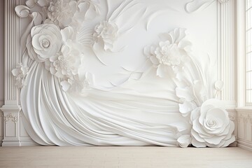 Stylish White Colored Backdrop: Embrace Elegance with a Stunning White-themed Digital Image, generative AI