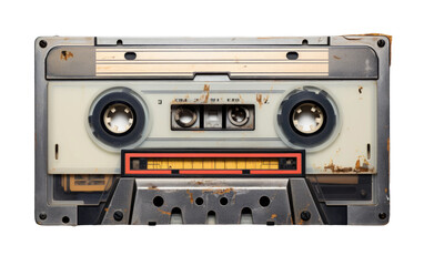 Audio Relic Realistic Vintage Cassette Image on White or PNG Transparent Background.