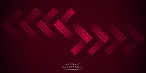 Abstract red glowing lines shaped woven pattern on elegant red background. Modern concept.