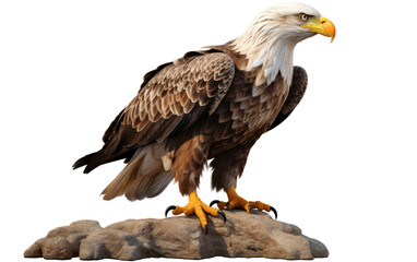 Eagle Stare at the Target Silently on White or PNG Transparent Background.