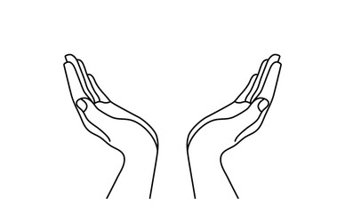 Save protect charity hand outline line art background. Vector hand drawn abstract