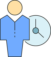 Employee and Clock Icon
