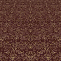 Classic pattern. Vintage abstract texture. Graphic golden background with perspective pattern