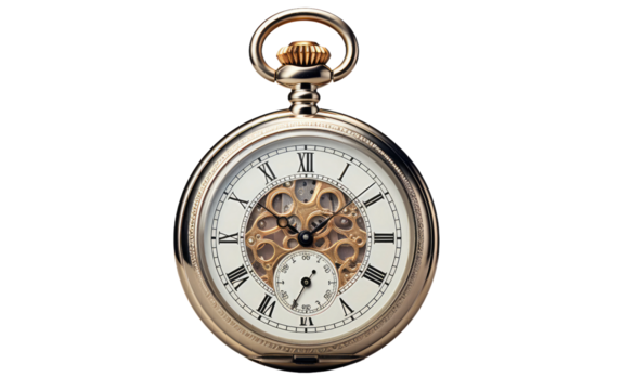 Pocket Watch Old Watch A Timepiece Watch In A Realistic Close Up on White or PNG Transparent Background. - Powered by Adobe