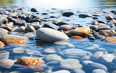 Realistic Water Stones in Detailed Artwork on White or PNG Transparent Background.