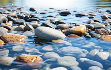 Realistic Water Stones in Detailed Artwork on White or PNG Transparent Background.