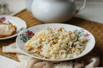 Fried rice (nasi goreng kampung) and fried egg