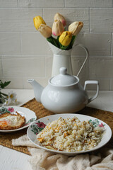Fried rice (nasi goreng kampung) and fried egg