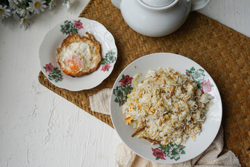 Fried rice (nasi goreng kampung) and fried egg