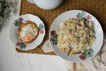 Fried rice (nasi goreng kampung) and fried egg