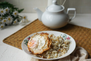 Fried rice (nasi goreng kampung) and fried egg
