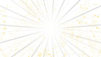 Obraz premium Sunbeam light boom with golden dust falling template. Vector illustration.