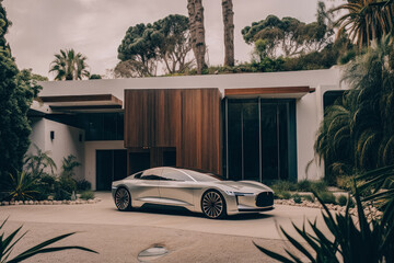 luxury electric car, AI generated - 664749311